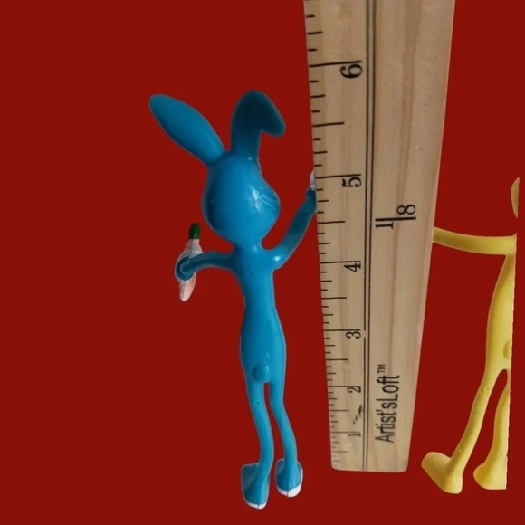 Bendable vtg  blue & yellow bunny rabbit - Picture 5 of 5